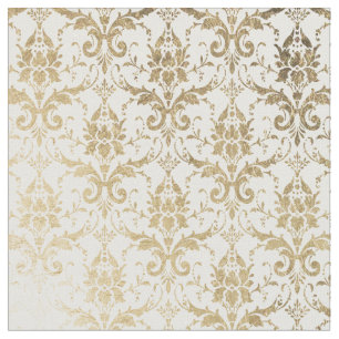 Tela Damasco floral de la falsa antigüedad blanca