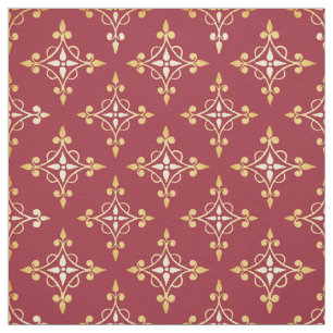 Tela Damasco floral de lujo de Quatre del rojo y del