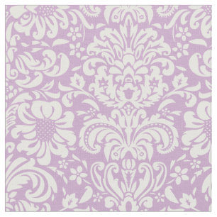 Tela Damasco floral púrpura Lilac