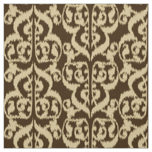 Tela Damasco morisco de Ikat: marrón chocolate y marr