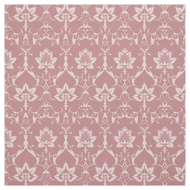 Tela Damasco renacentista a escala de muñeca, viejo Ros (Retal)