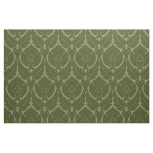 Tela Damasco Renacentista Simple, Verde Olivo