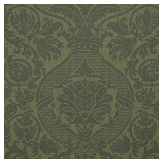 Tela Damasco Renacimiento - Verde Oscuro (Retal)