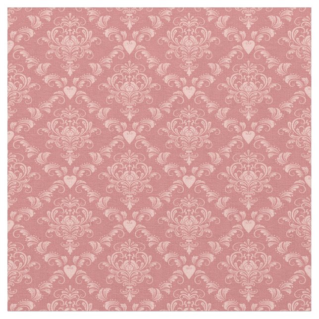 Tela Damasco rosa (De cerca)