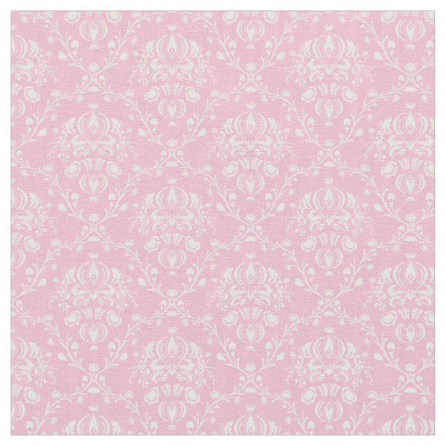 Tela Damasco rosado y blanco (De cerca)