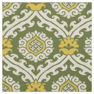 Tela Damasco verde y amarillo del siglo XV