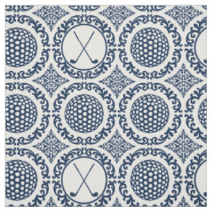 Tela Damask de Golf Preppy - Azul Marino
