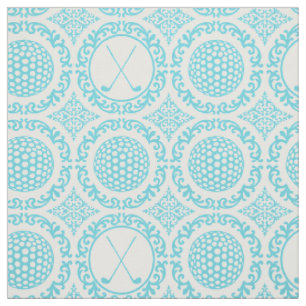 Tela Damask de Golf Preppy - Turquesa