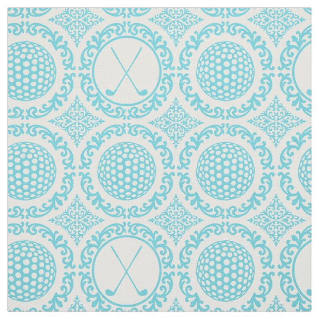 Tela Damask de Golf Preppy - Turquesa (Retal)