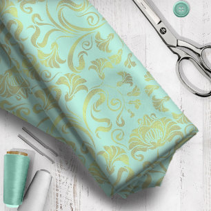 Tela Damask Floral Shimmer Gold en cualquier color ID46