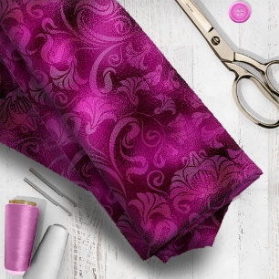 Tela Damask Floral Shimmer Magenta Rosa ID461