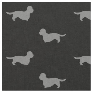 Tela Dandie Dinmont terrer Silhouettes Gris y negro