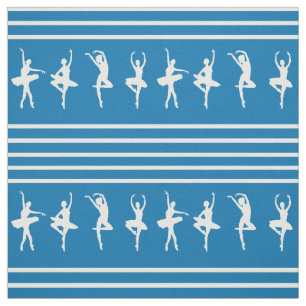 Tela Danza rayada azul y blanca del ballet