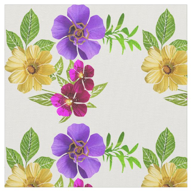Tela de 3 flores de color (De cerca)