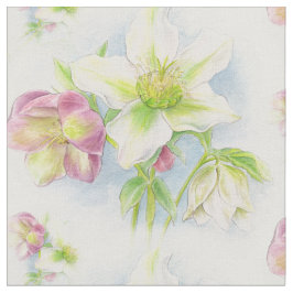 Tela de acuarela floral de primavera con hellebore