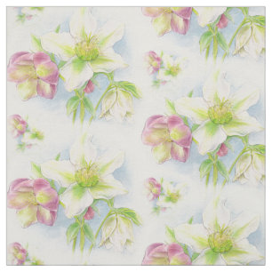 Tela de acuarela floral de primavera con hellebore