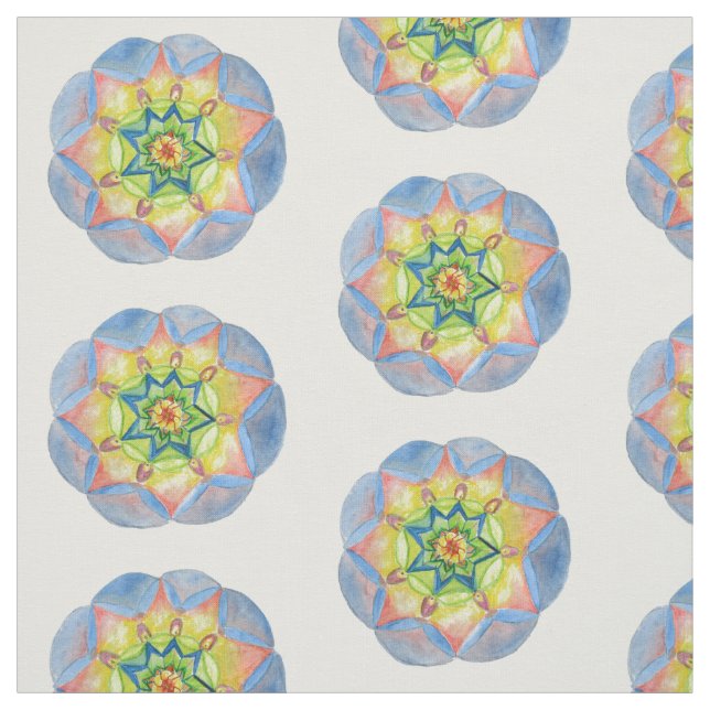Tela de algodón acuarela Mandala (ancho 56") (Retal)