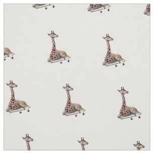 Tela de algodón africana de la fauna de la jirafa