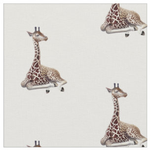 Tela de algodón africana de la fauna de la jirafa