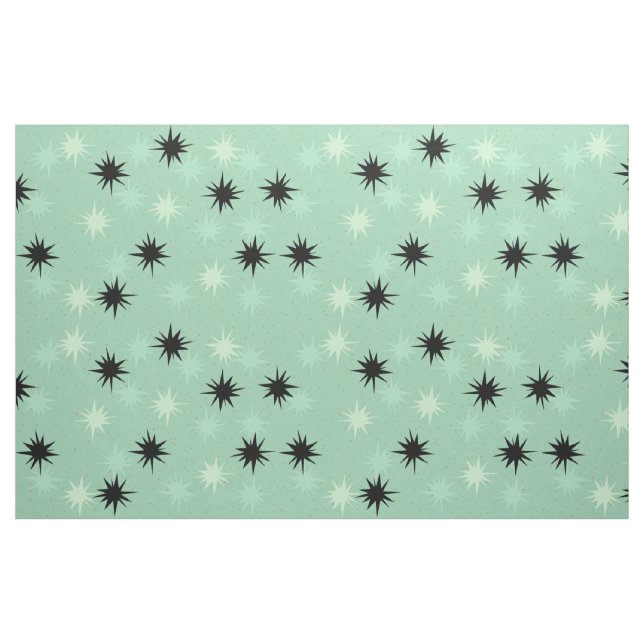 Tela de algodón atómica de Starbursts del jade y ("Cuarto gordo" (fat quarter))