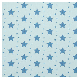 Tela de algodón azul claro con estrella náutica po