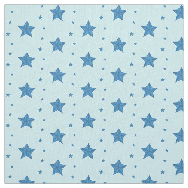 Tela de algodón azul claro con estrella náutica po (Retal)