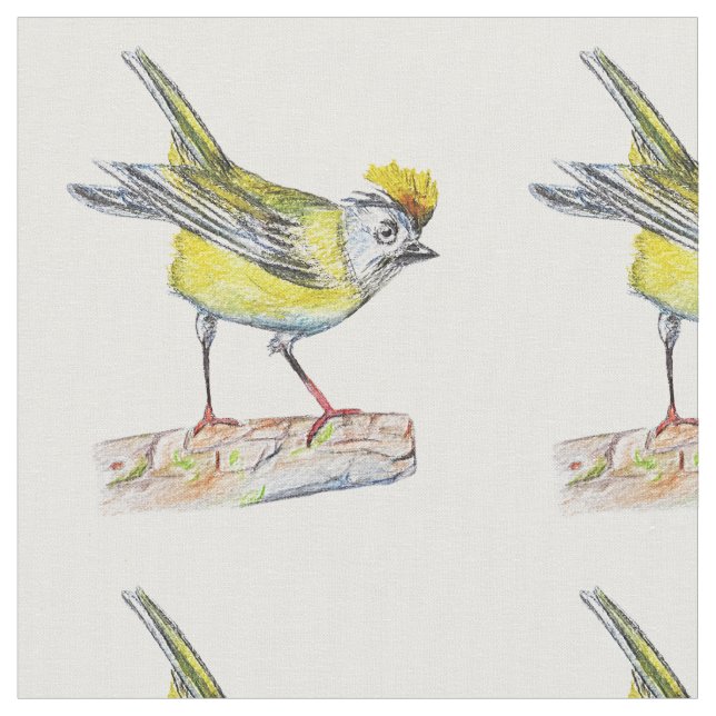 Tela de algodón con dibujo de aves (56" de ancho)  (De cerca)