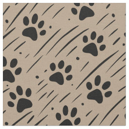 Tela de algodón con estampado de huellas de patas 