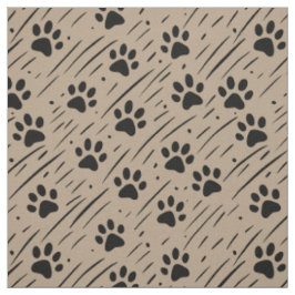 Tela de algodón con estampado de huellas de patas 