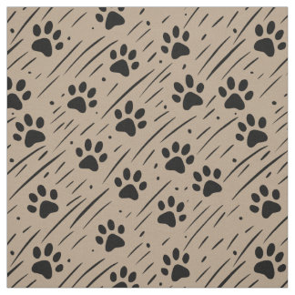 Tela de algodón con estampado de huellas de patas 