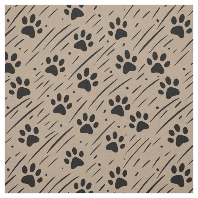 Tela de algodón con estampado de huellas de patas  (Retal)