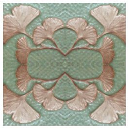 Tela de algodón con patrón de hoja de gingko