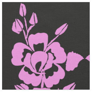 Tela de algodón de algodón de silueta rosa y negra