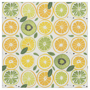 Tela de Algodón de Kiwi y Cítrico de Verano Tropic