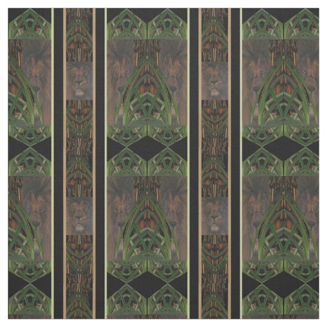 Tela de algodón de Pima del modelo del león del (Retal)