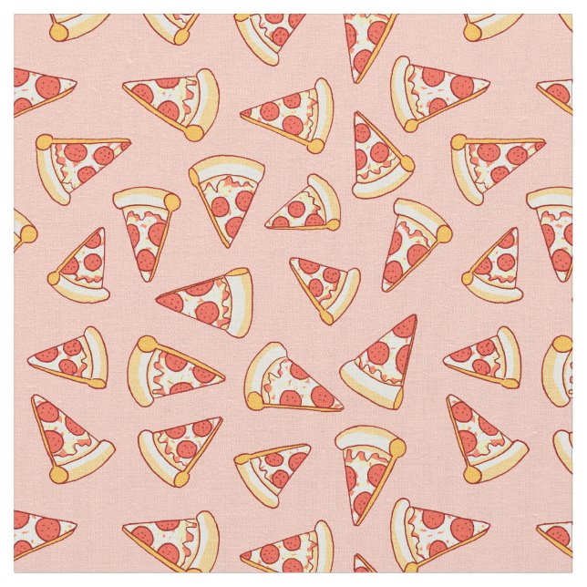Tela de algodón del modelo del dibujo de la pizza (De cerca)