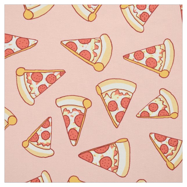 Tela de algodón del modelo del dibujo de la pizza (Retal)