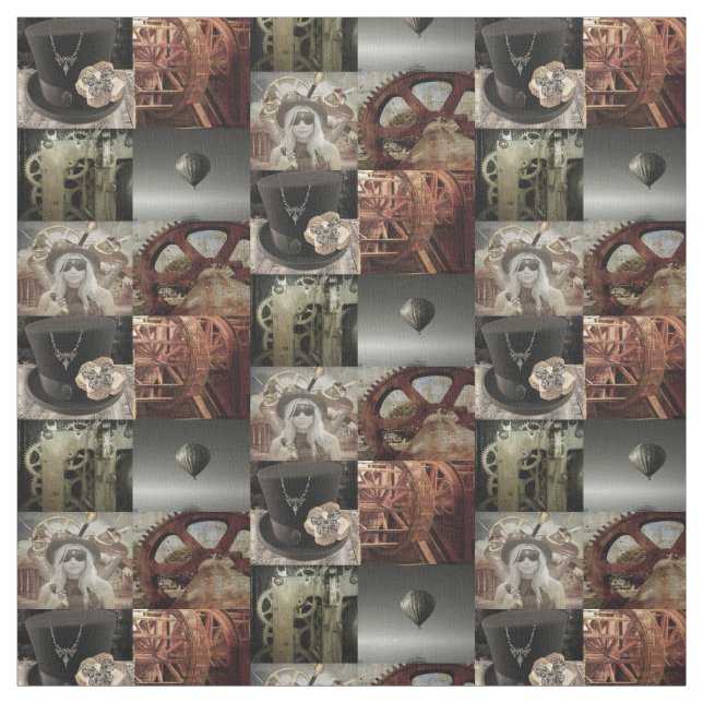 Tela de algodón estampada Steampunk (Retal)