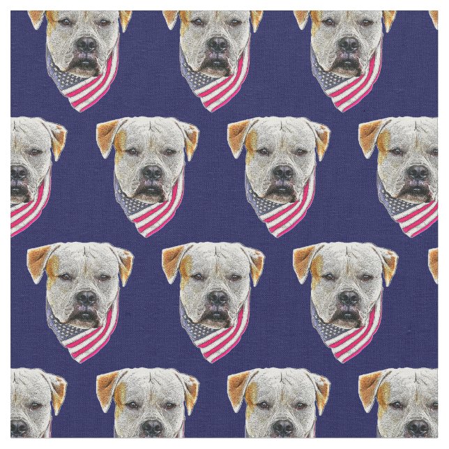 tela de algodón para perros de bulldog estadounide (De cerca)