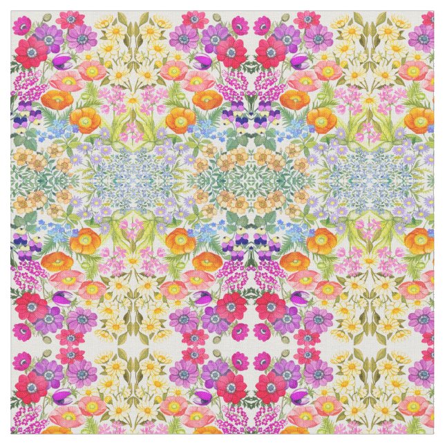 Tela de algodón peinada jardín floral de la (De cerca)