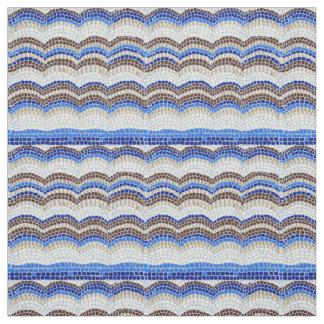 Tela de algodón peinada mosaico azul