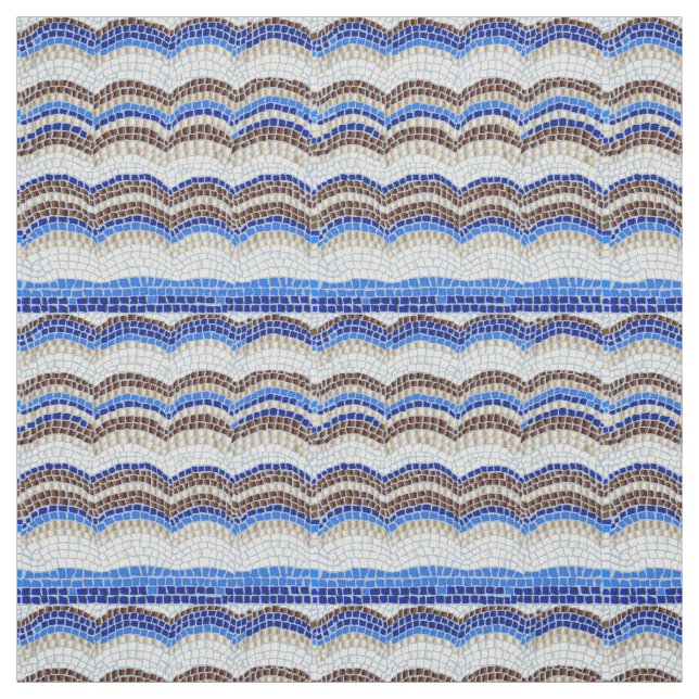 Tela de algodón peinada mosaico azul (Retal)