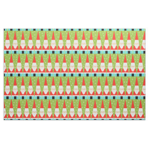 Tela de algodón peinada Santa geométrica retra