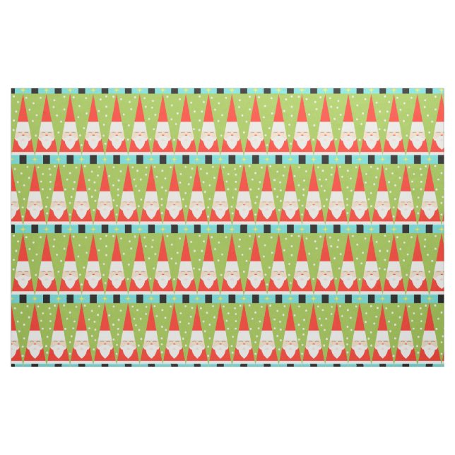 Tela de algodón peinada Santa geométrica retra ("Cuarto gordo" (fat quarter))