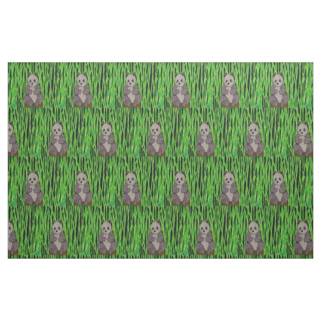 Tela de algodón peinado de Panda ("Cuarto gordo" (fat quarter))
