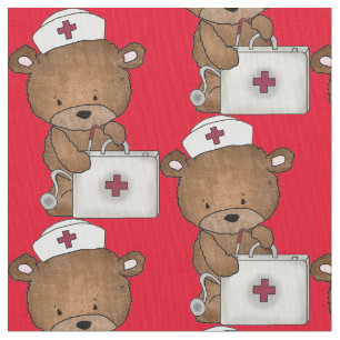 Tela de algodón Pima con osos enfermeros