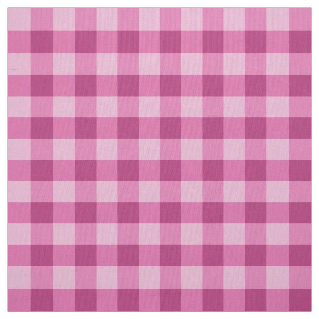 Tela de algodón Pima de cuadros gingham clásica ro (Retal)