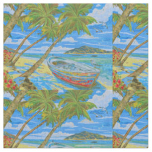 Tela de algodón Tropical Scene