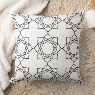Tela de Almohada con Patrón de Mandala Blanco y Ne