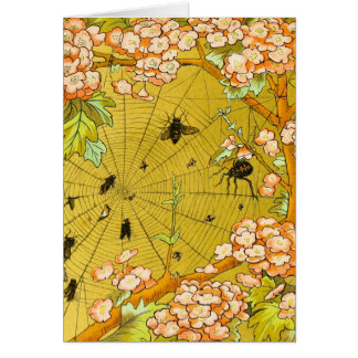 Tela de araña del arte del vintage en árbol